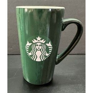 STARBUCKS Holiday Coffee Mug Large 16 Oz Green Siren Logo Red Green USED 2021